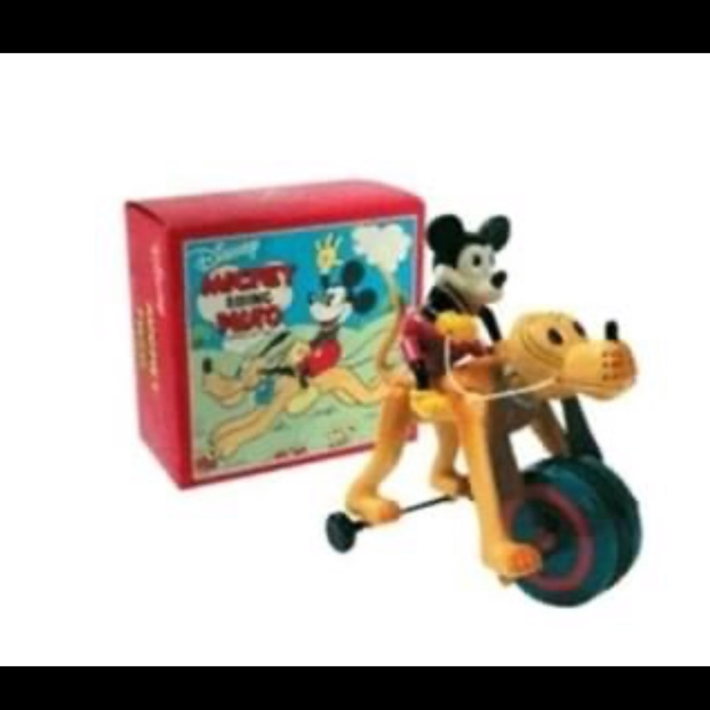 Disney Mickey riding Pluto wind up toy
